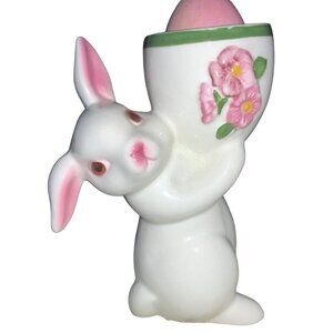 Avon Sunny Bunny Egg Candle Holder Rabbit Figurine Vintage 1981